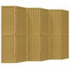 vidaXL Biombo separador de 6 paneles madera maciza paulownia marr&oacute;n