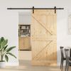 vidaXL Puerta corredera con herrajes madera maciza de pino 80x210 cm
