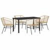 vidaXL Conjunto de Comedor de Jard&iacute;n 5 uds. Marr&oacute;n rat&aacute;n sint&eacute;tico