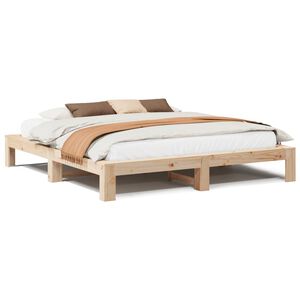 vidaXL Estructura de cama sin colch&oacute;n madera maciza de pino 200x200 cm
