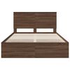 vidaXL Estructura de cama Roble Marr&oacute;n 140 x 200 cm Madera Ingenieril