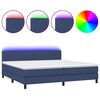 vidaXL Cama box spring con colch&oacute;n y LED tela azul 200x200 cm