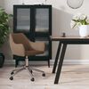 vidaXL Silla de comedor giratoria tela marr&oacute;n