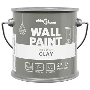 vidaXL Pintura de pared Gris 2,5 L Impresi&oacute;n en pared