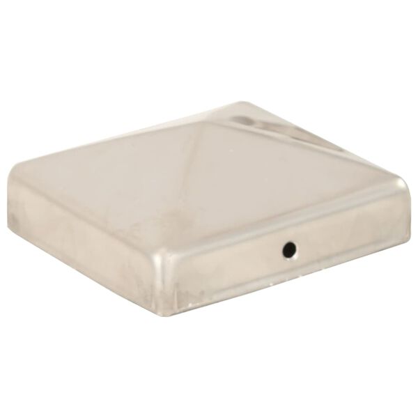 vidaXL Tapas piramidales postes valla 6 uds acero inoxidable 81x81 mm