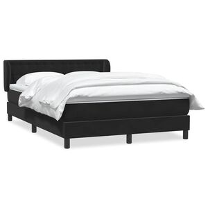 vidaXL Cama box spring con colch&oacute;n terciopelo negro 160x220 cm