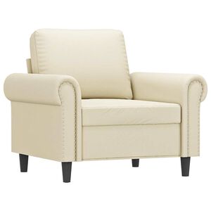 vidaXL Sill&oacute;n cuero sint&eacute;tico crema 60 cm