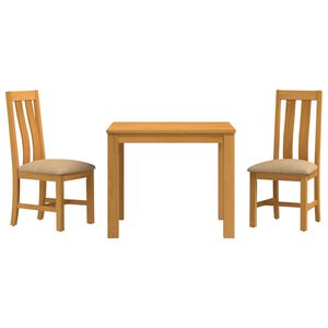 vidaXL Conjunto de comedor 3 uds. Beige Madera de Roble S&oacute;lido