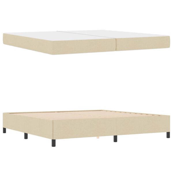 vidaXL Cama tipo Box Spring con colch&oacute;n Crema 200 x 200 cm tela