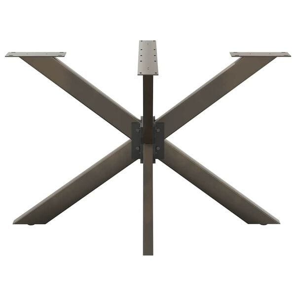 vidaXL Pata de mesa de comedor forma de ara&ntilde;a negra 120x68x(72-73) cm acero
