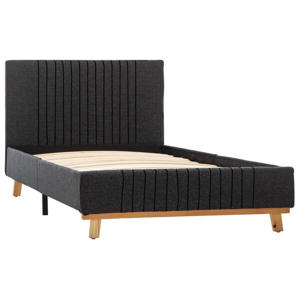 vidaXL Estructura de cama de tela gris oscura 100x200 cm