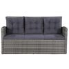 vidaXL Set de muebles de jard&iacute;n 6 pzas y cojines rat&aacute;n sint&eacute;tico gris