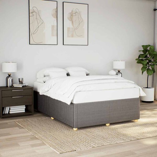 vidaXL Cama sin colch&oacute;n tela gris taupe 140x190 cm