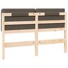 vidaXL Cabecero tapizado Marr&oacute;n y topo 140 cm Madera de pino macizo