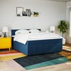 vidaXL Cama box spring con colch&oacute;n tela azul 180x200 cm