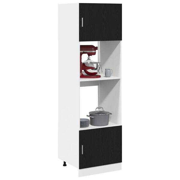 vidaXL Mueble colgante con estante Roble Negro 60 x 57 x 207 cm