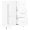 vidaXL Aparador de madera contrachapada blanco brillante 69,5x34x90 cm