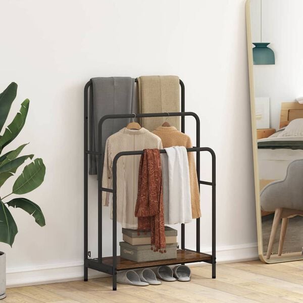 vidaXL Perchero Roble ahumado 60 x 30 x 100,5 cm Madera de ingenier&iacute;a