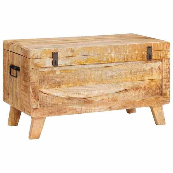 vidaXL Caja de Almacenamiento 70 x 35 x 40 cm madera maciza de mango