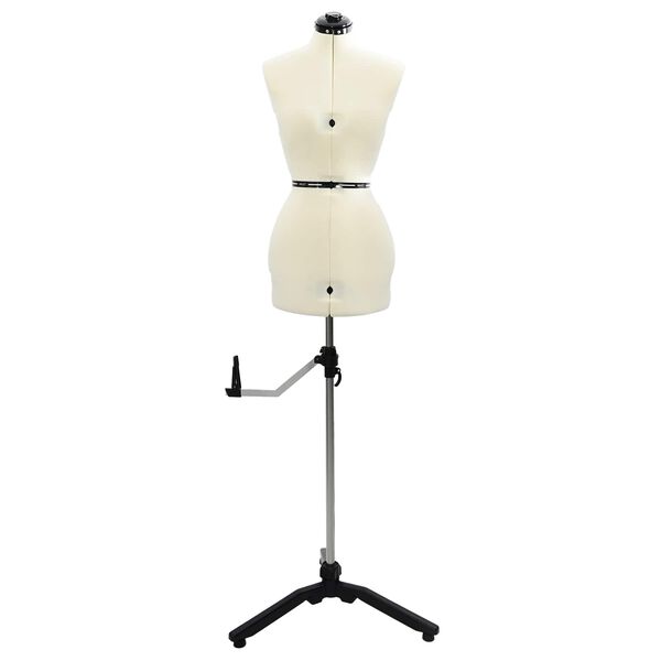 vidaXL Forma de vestido ajustable femenina Crema s Terciopelo