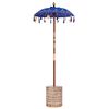 vidaXL Paraguas balin&eacute;s con base Azul 95 x 95 x 260 cm Algod&oacute;n