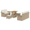 vidaXL Conjunto de sof&aacute;s de jard&iacute;n 8 uds. Beige rat&aacute;n sint&eacute;tico