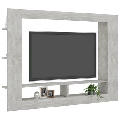 vidaXL Mueble de TV madera contrachapada gris hormigón 152x22x113 cm