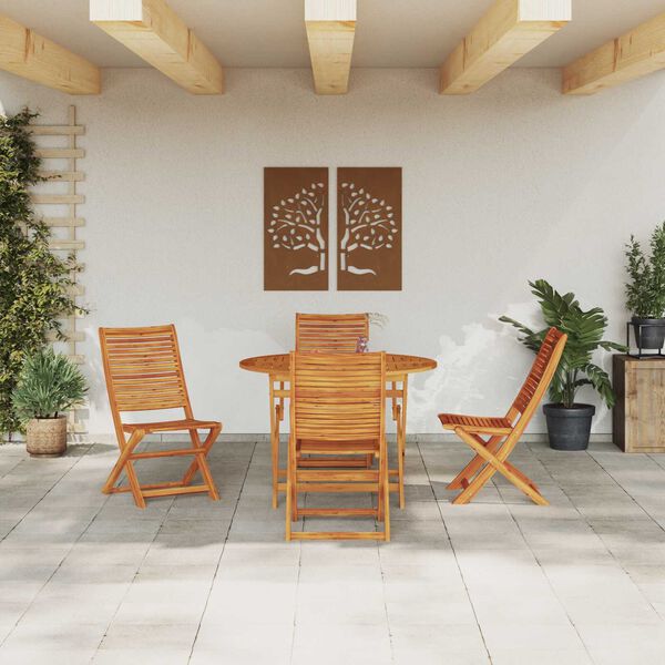 vidaXL Conjunto de Comedor de Jard&iacute;n 5 pcs Marr&oacute;n