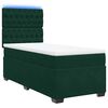 vidaXL Cama box spring con colch&oacute;n terciopelo verde oscuro 90x190 cm