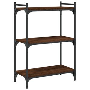 vidaXL Librer&iacute;a 3 estantes madera ingenier&iacute;a marr&oacute;n roble 60x30x86 cm