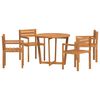 vidaXL Juego de comedor de jard&iacute;n de 5 piezas de madera maciza de acacia