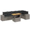 vidaXL Set de sof&aacute;s de jard&iacute;n 7 piezas con cojines rat&aacute;n PE gris