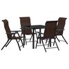 vidaXL Conjunto de Comedor de Jard&iacute;n 5 pcs Marr&oacute;n
