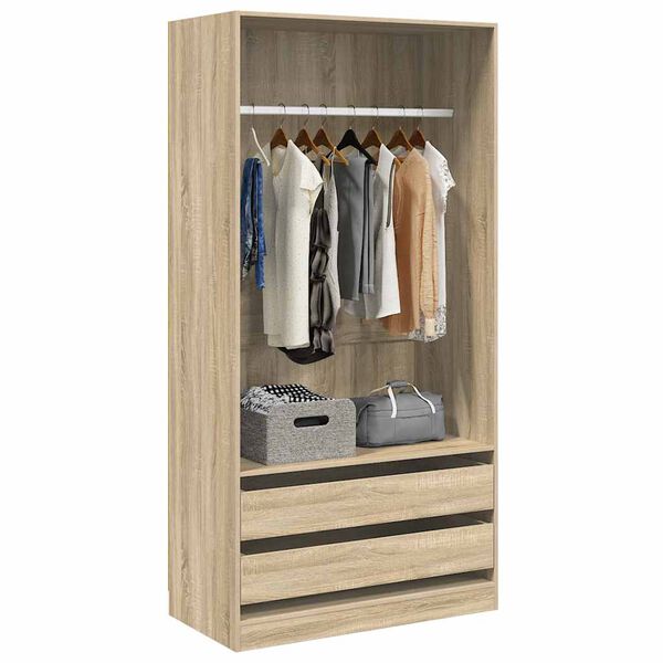 vidaXL Armario madera contrachapada color roble Sonoma 100x50x200 cm