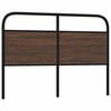 vidaXL Cabecero de repuesto de acero y madera de ingenier&iacute;a marr&oacute;n roble 120 cm