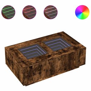 vidaXL Mesa de centro con Infinity LED roble ahumado 116x69x40 cm