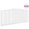 vidaXL Cestas de gaviones 10 uds forma de arco hierro 400x30x160/180cm