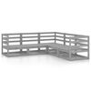 vidaXL Muebles de jard&iacute;n 5 piezas gris madera de pino maciza
