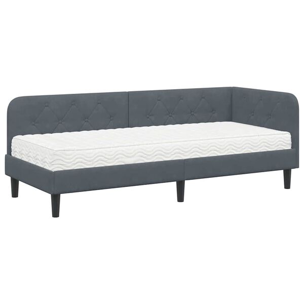 vidaXL Estructura de cama en esquina Gris oscuro 80 x 200 cm