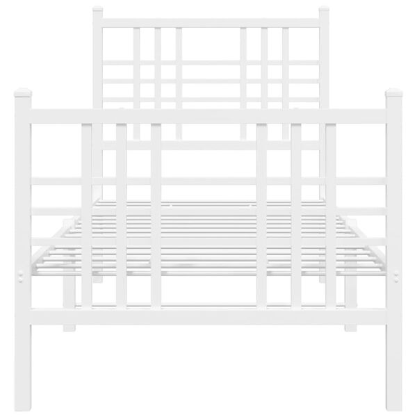 vidaXL Estructura cama sin colchón con estribo metal blanco 80x200 cm