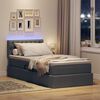 vidaXL Cama con almacenamiento y LED Gris oscuro 100 x 200 cm tela