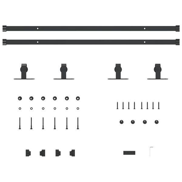 vidaXL Kit de puerta corredera de armario acero carbono 183 cm