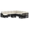 vidaXL Conjunto de sof&aacute;s de jard&iacute;n 12 uds. Negro y Blanco Crema
