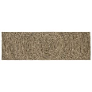 vidaXL Alfombra de &aacute;rea Natural y negro 80 x 300 cm yute