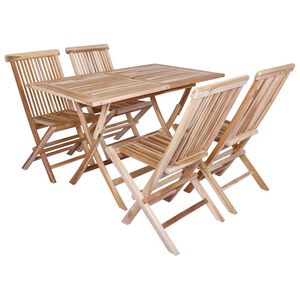 vidaXL Conjunto de Muebles de Jard&iacute;n 5 uds. Natural