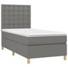 vidaXL Cama box spring con colch&oacute;n tela gris oscuro 90x190 cm