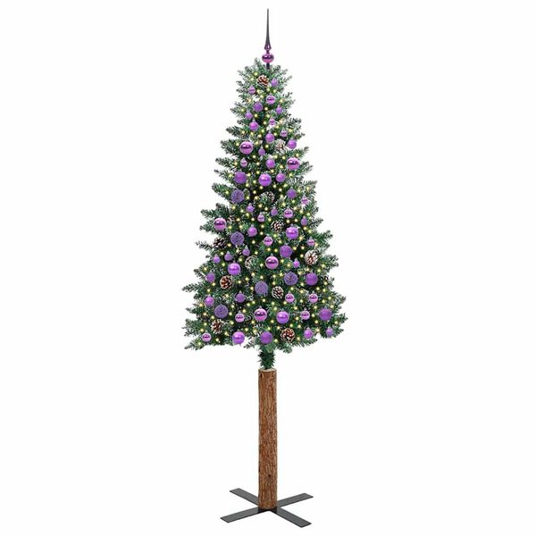 vidaXL &Aacute;rbol de Navidad Delgado con 300 LED con soporte Verde 210 cm