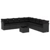 vidaXL Set de sof&aacute;s de jard&iacute;n 10 pzas cojines rat&aacute;n sint&eacute;tico negro
