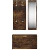 vidaXL Set mueble zapatero 3 en 1 madera contrachapada roble ahumado