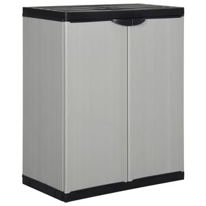 vidaXL Armario de jard&iacute;n con 1 estante gris y negro 68x40x85 cm